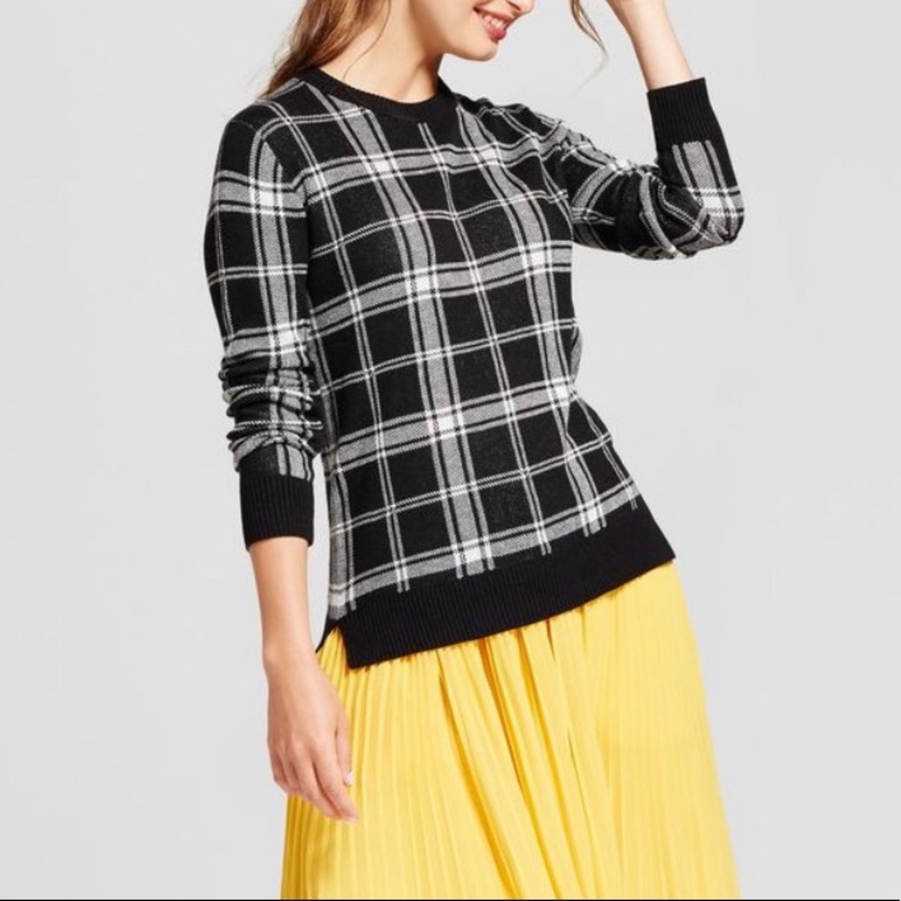 A New Day Pullover Sweater Black Plaid Target XS